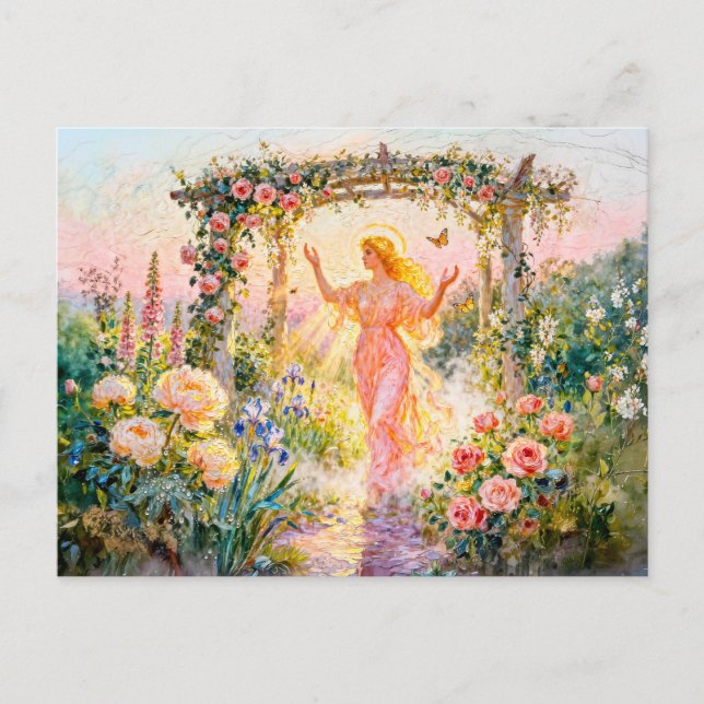 Greek Goddess Eos Rose Sunrise Postcard (Front)