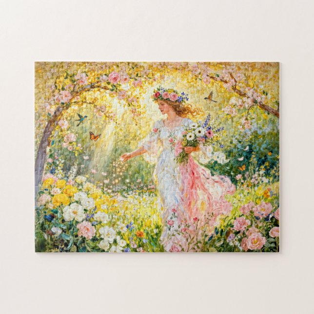Greek Goddess Flores in Garden Jigsaw Puzzle (Horizontal)