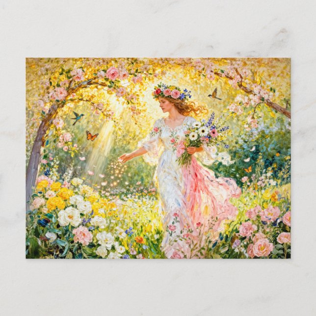 Greek Goddess Flores in Garden Postcard (Front)