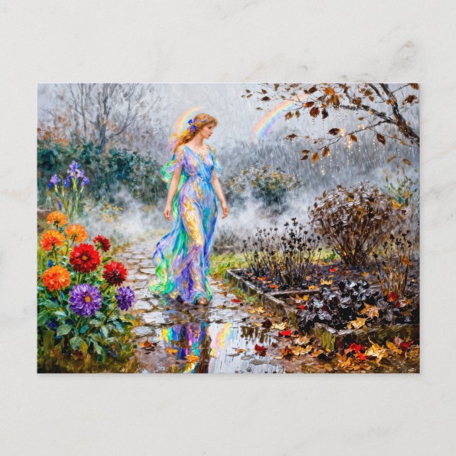 Greek Goddess Iris November Rain Postcard (Front)