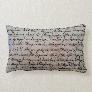 greek greece ancient hand writing text letters ink lumbar cushion