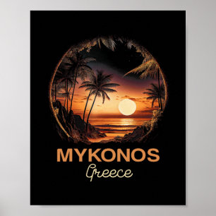 Greek Greece Beach Holiday Vacation Mykonos Poster