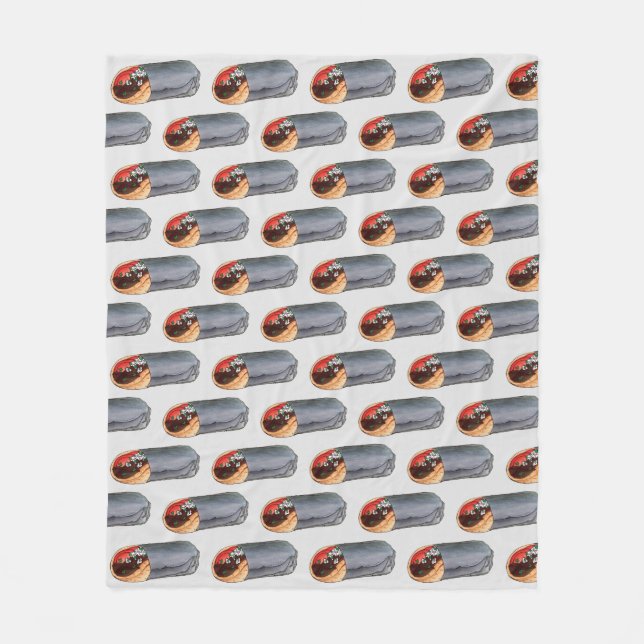 Greek Gyro Pita Meat Sandwich Mediterranean Food Fleece Blanket (Front)