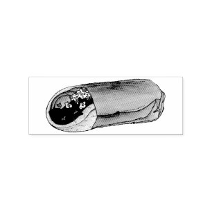 Greek Gyro Pita Meat Sandwich Mediterranean Food Rubber Stamp
