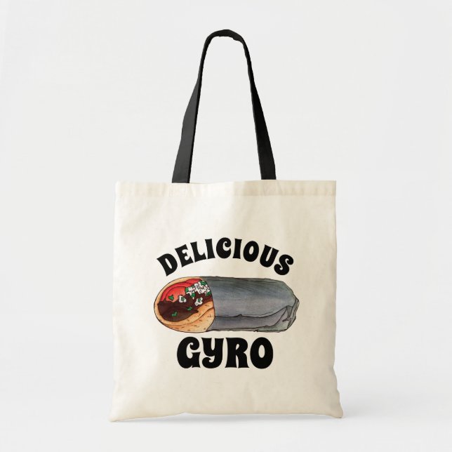 Greek Gyro Pita Meat Sandwich Mediterranean Food Tote Bag (Front)