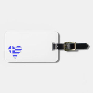 Greek Heart Flag Funky Luggage Tag