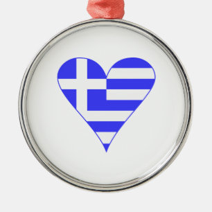 Greek Heart Flag Funky Metal Tree Decoration