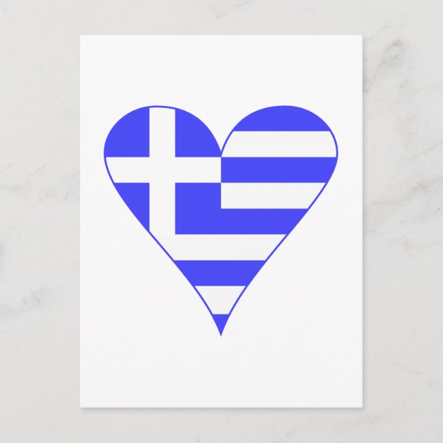 Greek Heart Flag Funky Postcard (Front)