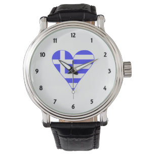 Greek Heart Flag Funky Watch