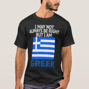 Greek Heritage Proud To Be Greek Roots Greece Flag T-Shirt