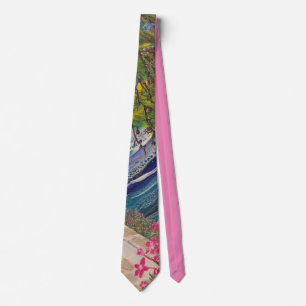 Greek Holidays Blue and Pink Tie