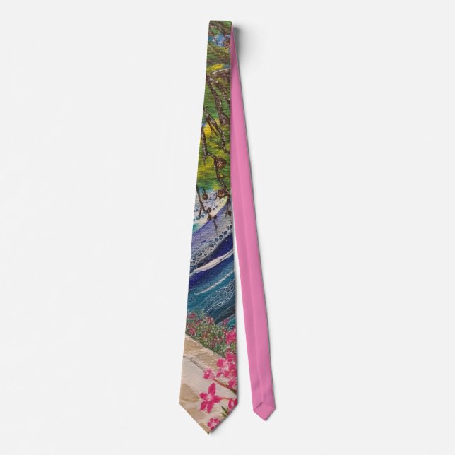 Greek Holidays Blue and Pink Tie (Front)