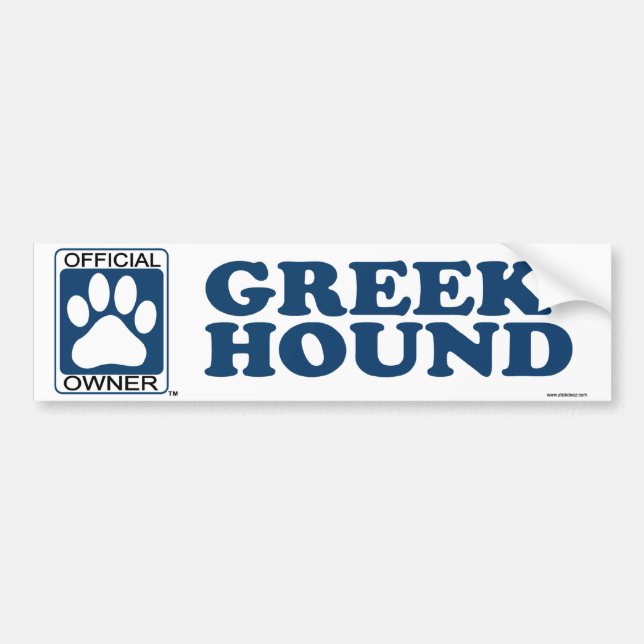Greek Hound Blue Bumper Sticker (Front)
