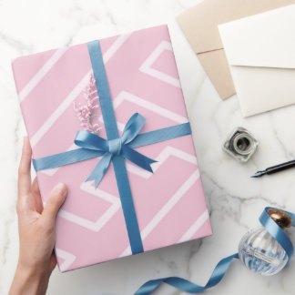Greek Inspiration Geometric Lines Blush Pattern Wrapping Paper