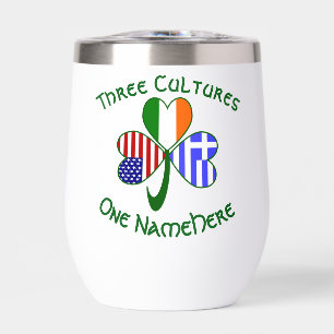 Greek Irish American Flags Shamrock Personalised
