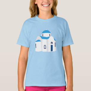 Greek Island Greece Blue Dome Church  T-Shirt