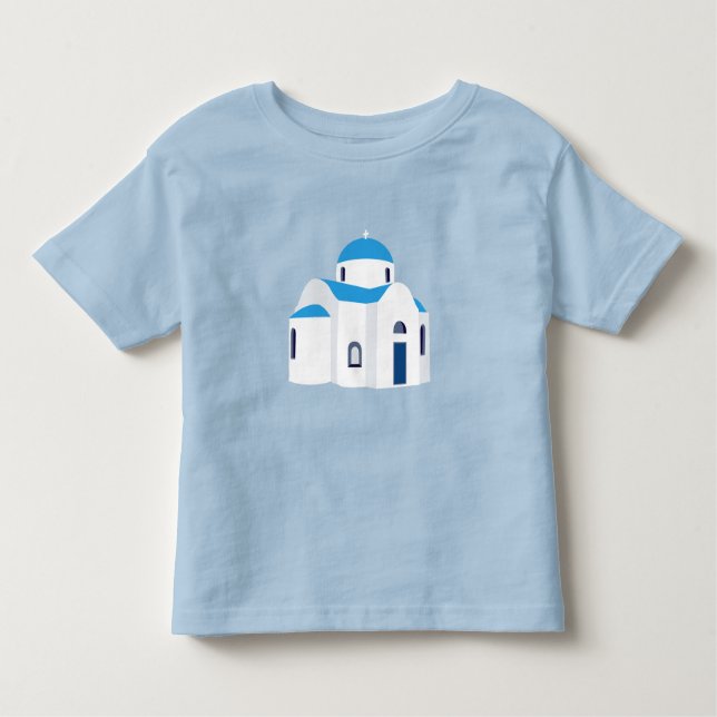 Greek Island Greece Blue Dome Church  Toddler T-Shirt (Front)