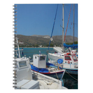 Greek Island Harbour Spiral Notebook