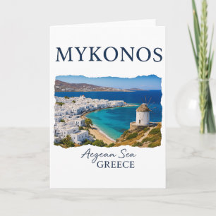 Greek Island Mykonos Vacation Travel Coastal Life Card