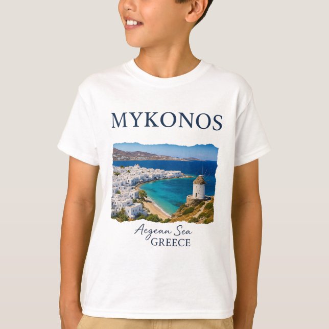 Greek Island Mykonos Vacation Travel Coastal Life  T-Shirt (Front)