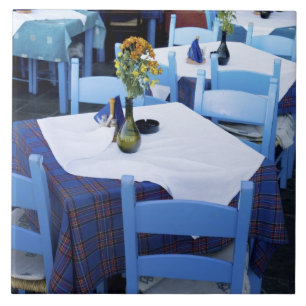 Greek Island of Crete and old town of Chania Tile