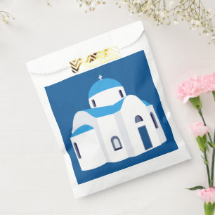 Greek Island Santorini Blue Dome Church Favour Bags