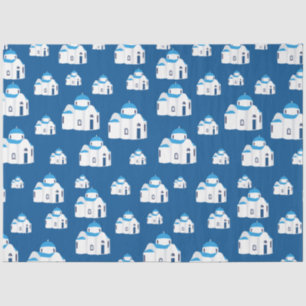 Greek Island Santorini Blue Dome Church Tissue Paper
