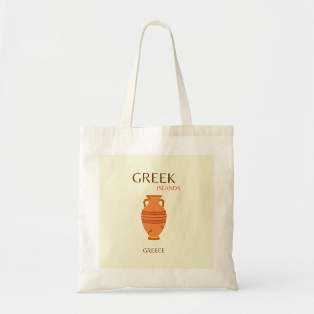 Greek Islands, Greece, Travel, Retro, Pastel Tote Bag (Front)