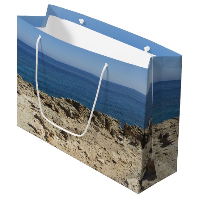 Greek Islands Mediterranean Landscape Large Gift Bag (Front Angled)