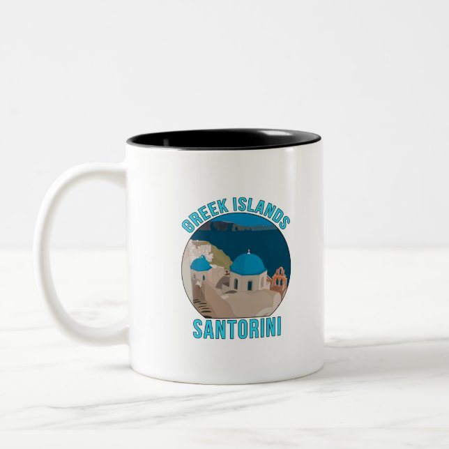 Greek Islands Santorini Two-Tone Coffee Mug (Left)