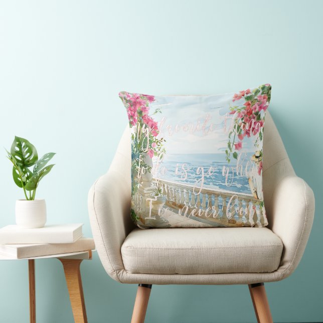 Greek Islands Terrace | Travel Quote  Cushion (Chair)