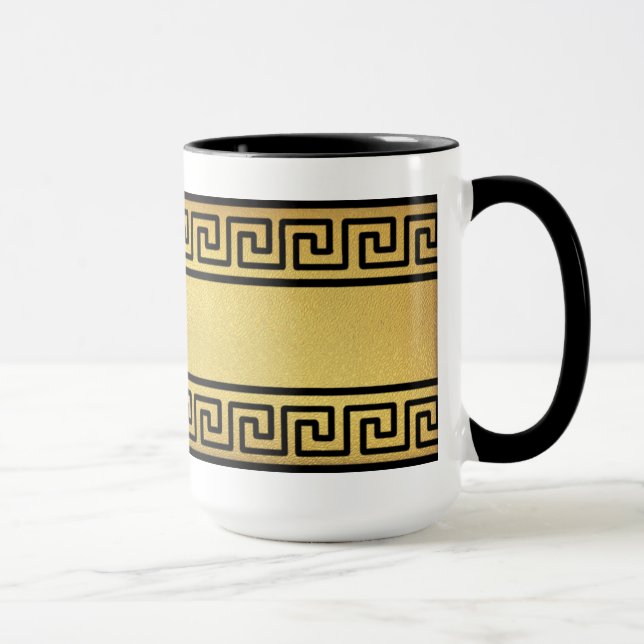 Greek Key and Gold Mug (Right)