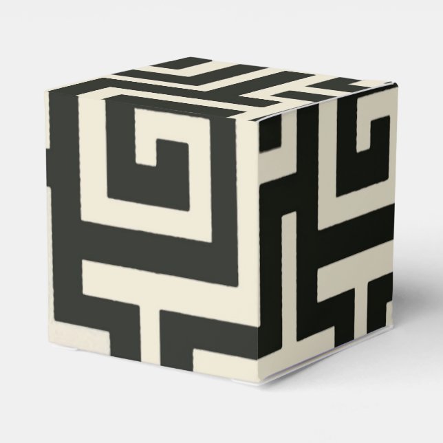 Greek Key Black Favour Box (Back Side)