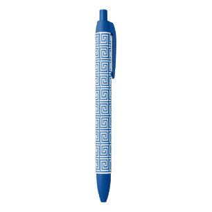Greek Key Blue and White pattern pen