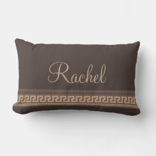 Greek key border lumbar cushion