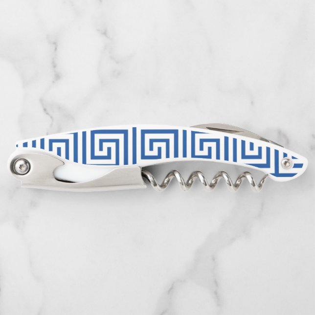 Greek key border personalized foldable corkscrew (Front)