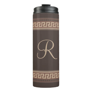 Greek key border thermal tumbler