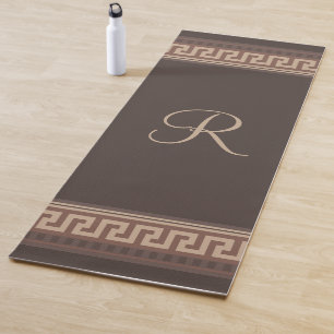 Greek key border yoga mat