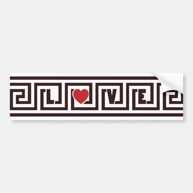 Greek Key Bumper Sticker (Front)