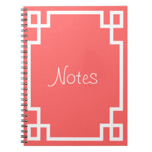 Greek Key (Change to any colour!) Spiral Notebook