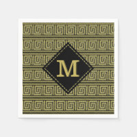 Greek Key Classic Design In Golds & Black