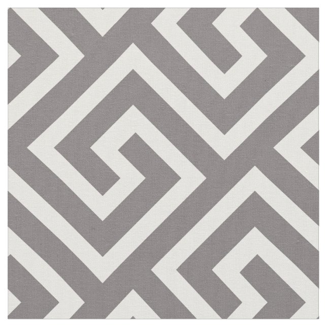 Greek Key Classic Square Swirl Pattern Fabric (Close Up)