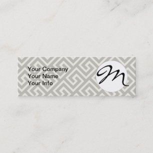 Greek Key Classic Square Swirl Pattern Mini Business Card