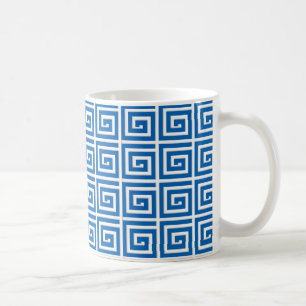 Greek Key design - blue and white Coffee Mug