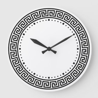 Greek Key Design Large Clock