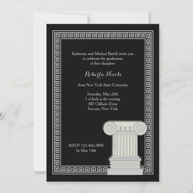 Greek Key Frame Invitation (Front)