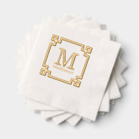 Greek Key Framed Initial Name Monogram