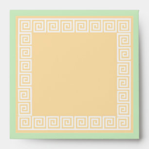 Greek Key Green Envelope