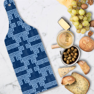 Greek Key Meander Tier in Blue Indigo Cutting Board