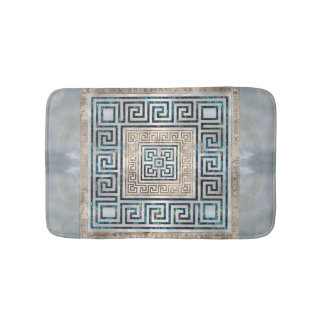 Greek Key Ornament -Abalone and gold Bath Mat
